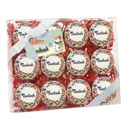 Rainbow Sprinkled Oreos® with Printed Logo and Custom Hang Tag - 12 pc