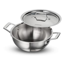 Tramontina Triply Aeoin Deep Kadai w/Stainless Lid - 22cm (India Only)