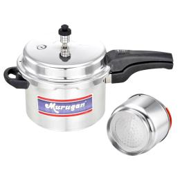 Murugan Alu Pressure Cooker With Strainer Combo - 7.5L (India Only)
