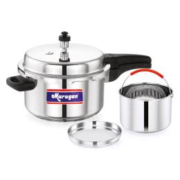Murugan Ss Pressure Cooker With Container Combo - 5L (India Only)