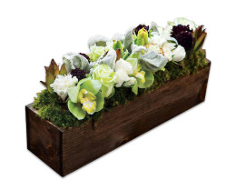 Olive & Cocoa® Bianca Grace Flowers in Wood Trough