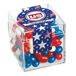Patriotic Jelly Belly® Jelly Beans Custom Candy Cube - 4.5 oz