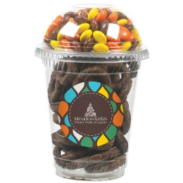 Custom Snack Cup with Chocolate Pretzels & Reese's Pieces®