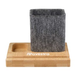 Recycled Felt & Bamboo Pen Holder