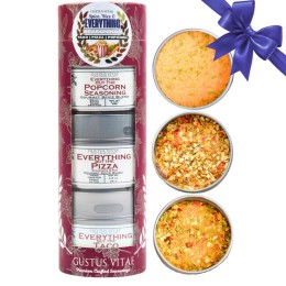 Gustus Vitae Spice, Nice & Everything Seasonings: Taco, Pizza, Popcorn Gift Pack - Set of 3