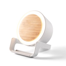 Bamboo & Wheat Straw Eco Spotlight Bluetooth Speaker and Qi Phone Stand (Blank)