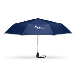 Auto Open/Close Umbrella with Reflective Trim - 42''  - Blue Navy