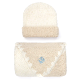 Kashwere® Center Stripe Baby Blanket with Cap