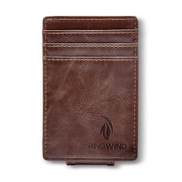 Vegan Leather Magnetic Money Clip Wallet
