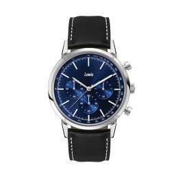 Black Leather Unisex Stainless Steel Watch - 41mm