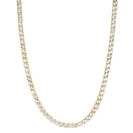 White Topaz Tennis Necklace - Gold