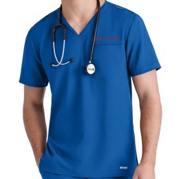 Grey's Anatomy By Barco Piped V-Neck Journey Scrub Top - Men's