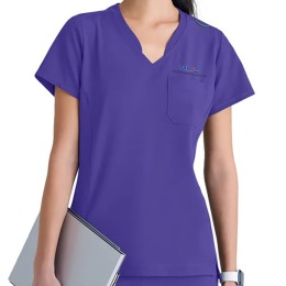 Grey's Anatomy By Barco Banded-V-Neck Sway Tuck-In Scrub Top - Women's
