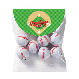 Custom Homerun Header Bags Chocolate Baseballs