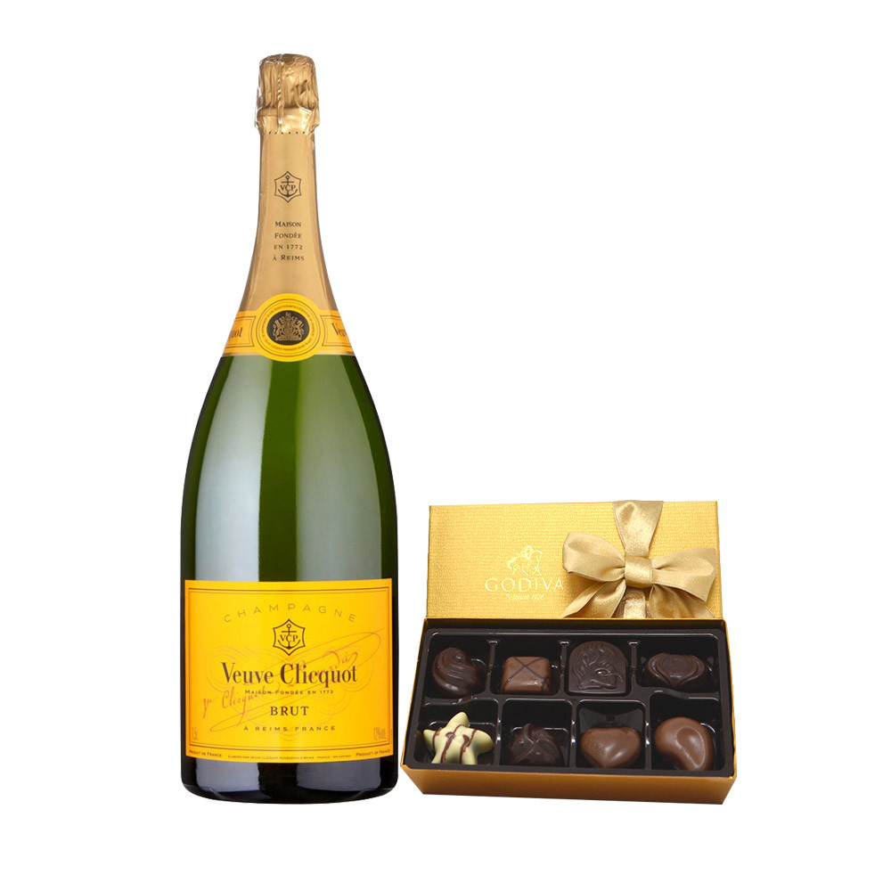 Veuve Clicquot Brut 1.5L & Godiva Chocolate Truffle Gift Set