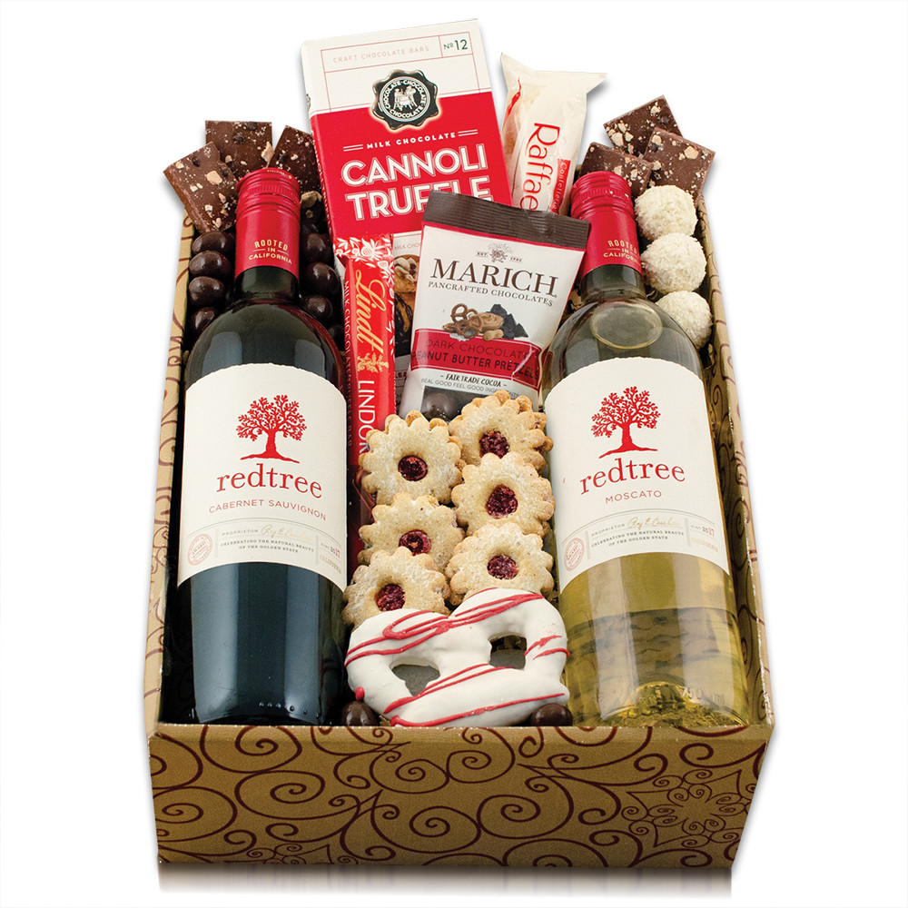 Holly Jolly Red & White Wine Duo Gift Box