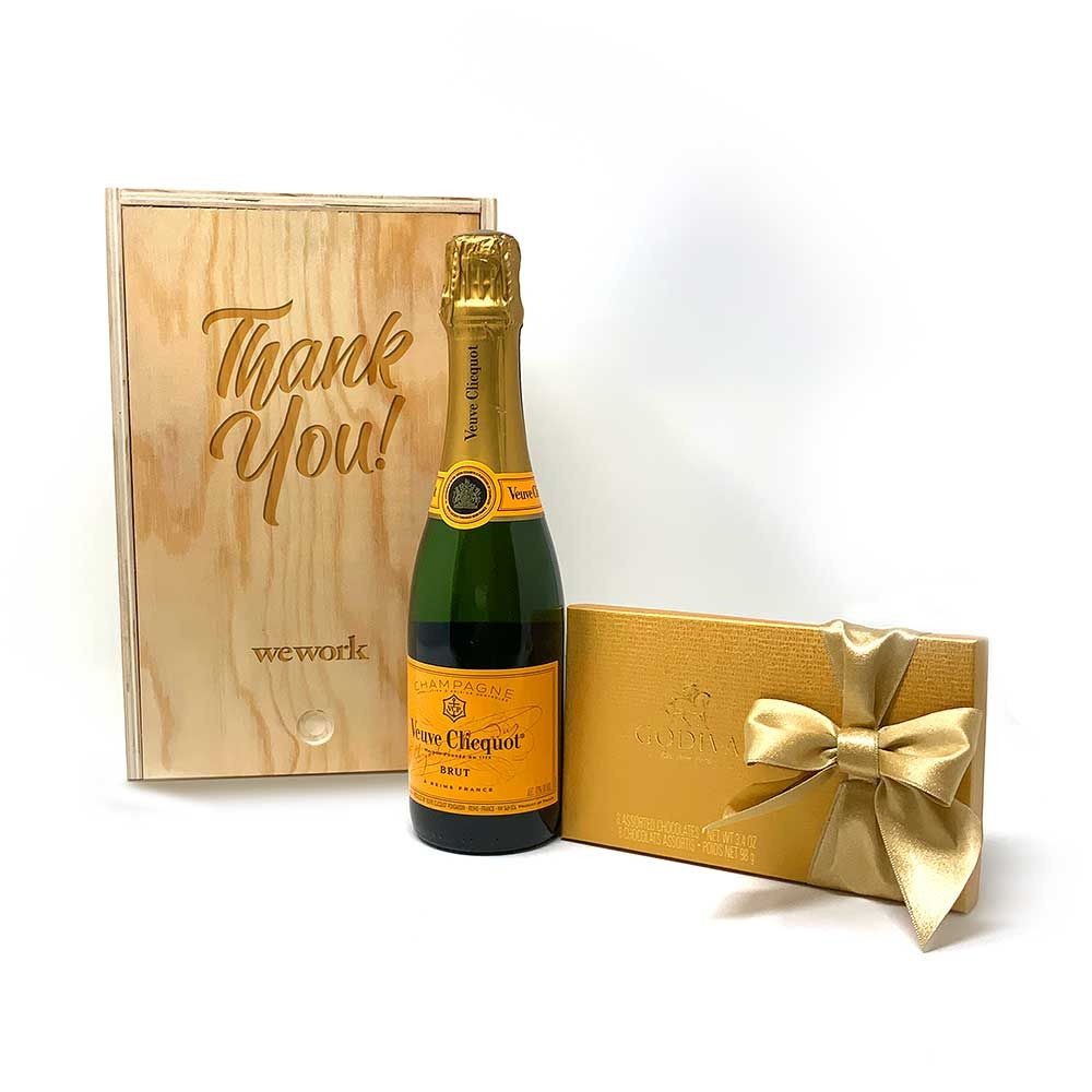 Custom Veuve Clicquot 375ml & Godiva Gift Set