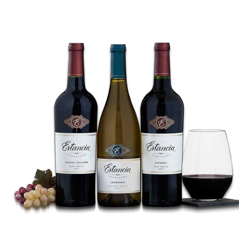 Estancia Chardonnay, and Zinfandel