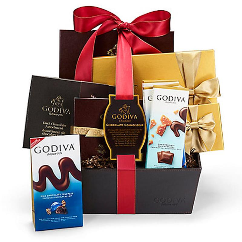 Godiva Chocolate Connoisseur Gift Basket Red Ribbon