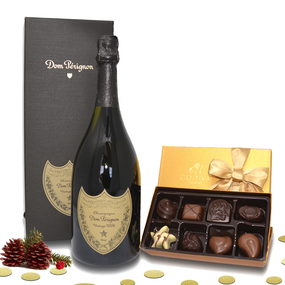 Dom Perignon Brut 2010 &Amp; Godiva Chocolate Gift Set