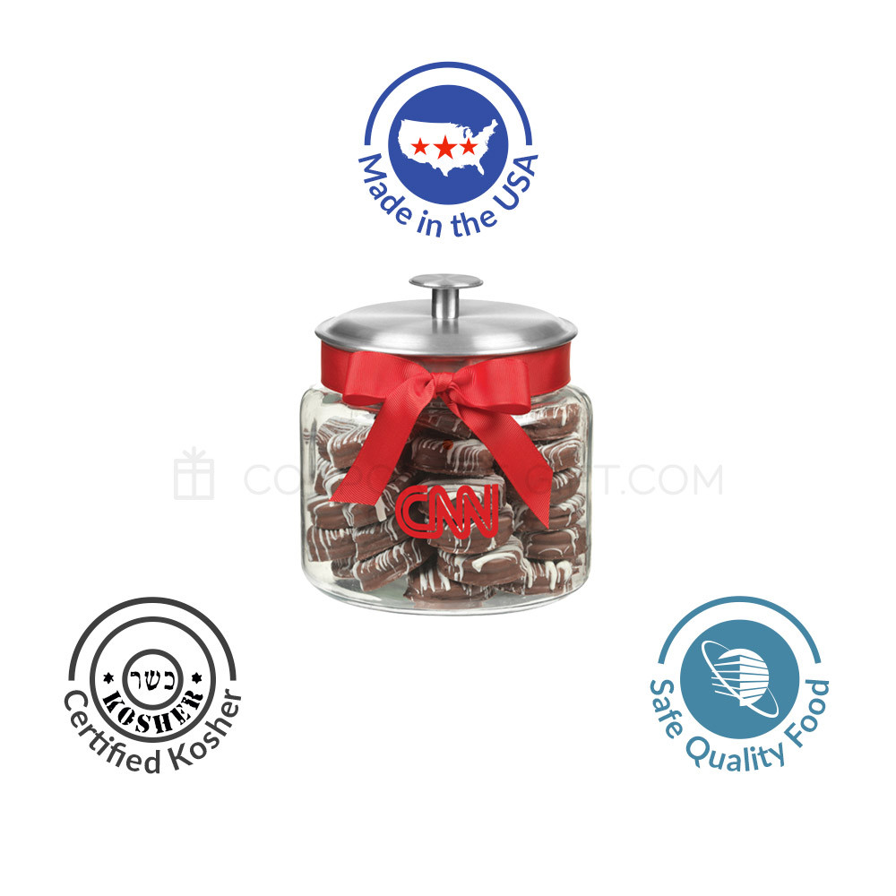 Custom Glass Cookie Jar with Chocolate Covered Oreos