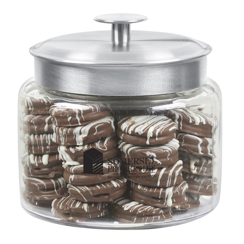 Custom Glass Cookie Jar with Chocolate Covered Oreos