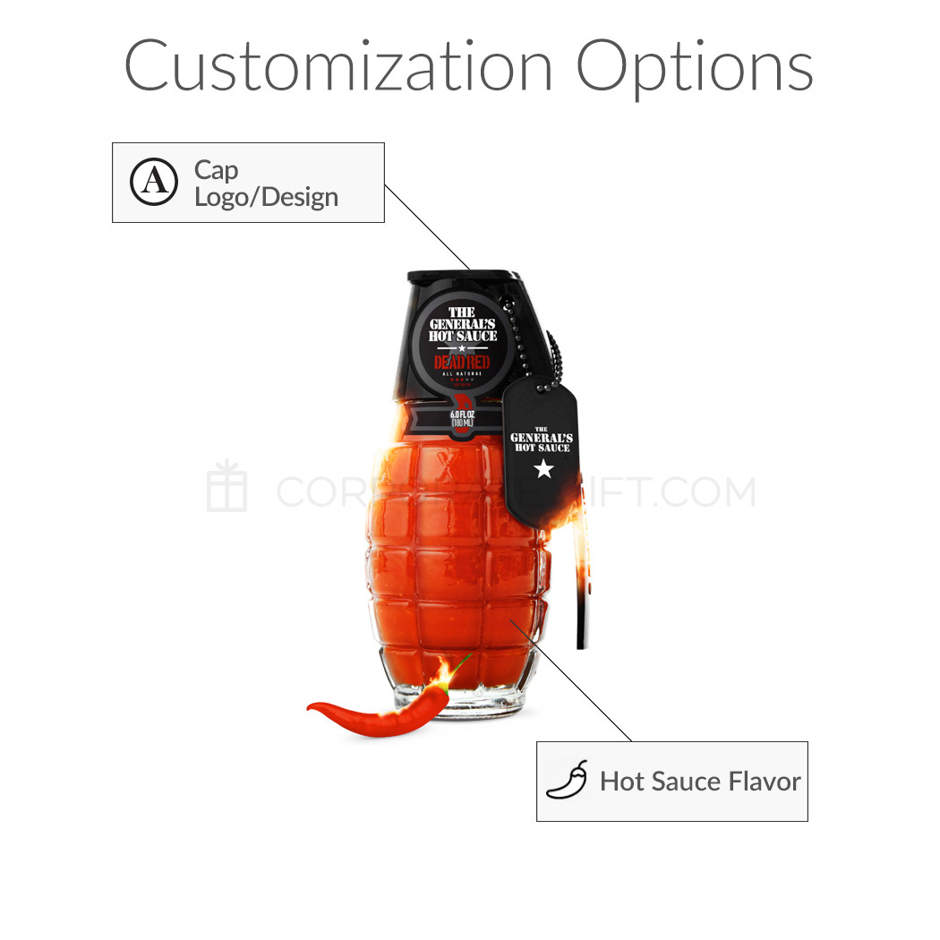 Custom Hot Sauce Grenade Hot Sauce 6 oz Bottle